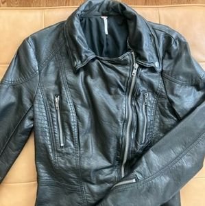 Free People Vegan Leather Moto Jacket